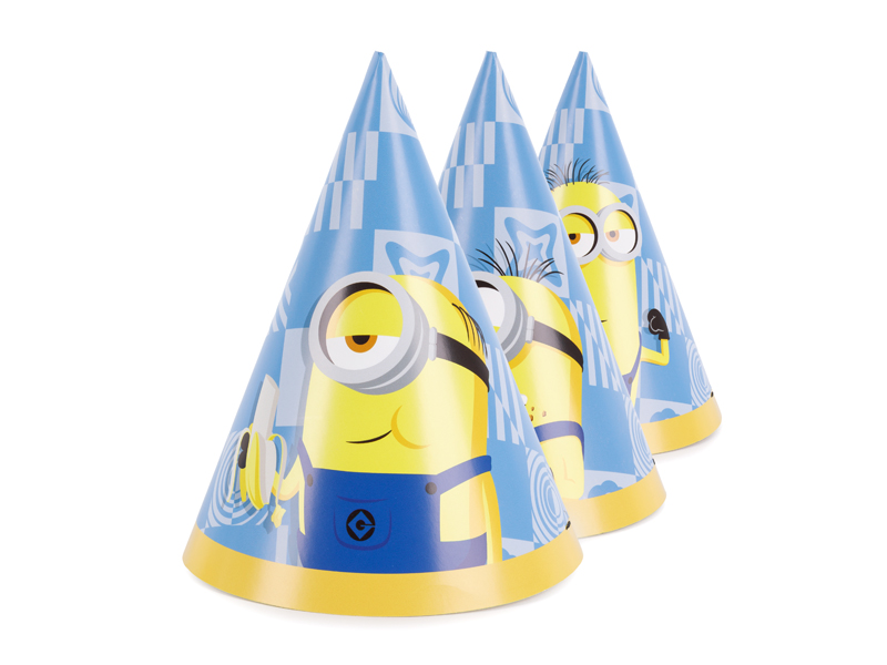Czapeczki Minionki, 16 cm, mix (1 op. / 6 szt.)