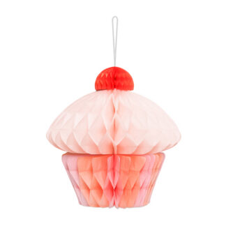 Dekoracja bibułowa honeycomb Muffinka, 20 cm, mix