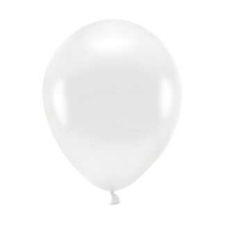 Balony Eco 26cm metalizowane, biały (1 op. / 10 szt.)