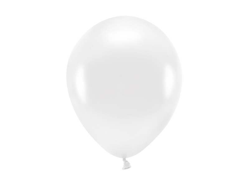 Balony Eco 26cm metalizowane, biały (1 op. / 10 szt.)