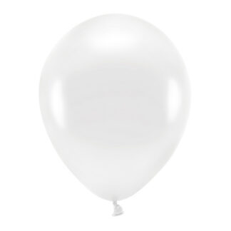 Balony Eco 30cm metalizowane, biały (1 op. / 100 szt.)