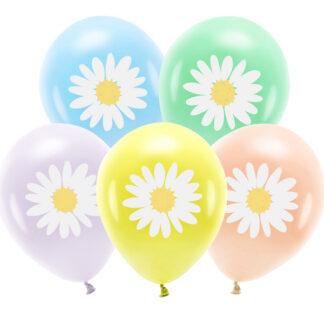 Balony Eco 30 cm, Stokrotki, mix (1 op. / 5 szt.)