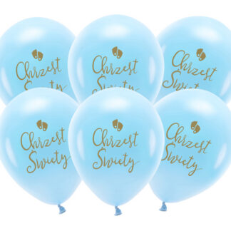 Balony Eco 33 cm, Chrzest Święty, błękit (1 op. / 6 szt.)