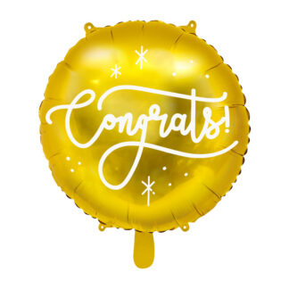Balon foliowy Congrats!, 45cm, złoty