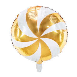 Balon foliowy Cukierek, 35cm, złoty