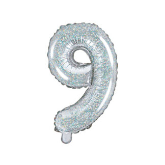 Balon foliowy Cyfra ''9'', 35cm, holograficzny