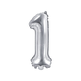 Balon foliowy Cyfra ”1”, 35cm, srebrny