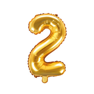 Balon foliowy Cyfra ”2”, 35cm, złoty