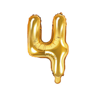 Balon foliowy Cyfra ''4'', 35cm, złoty