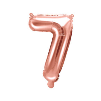 Balon foliowy Cyfra ''7'', 35cm, różowe złoto