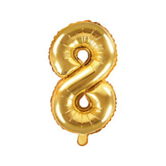 Balon foliowy Cyfra ''8'', 35cm, złoty