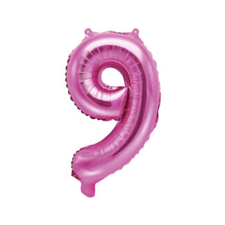 Balon foliowy Cyfra ''9'', 35cm, ciemny różowy