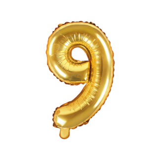 Balon foliowy Cyfra ''9'', 35cm, złoty