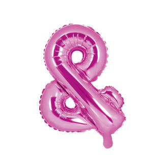 Balon foliowy &, 35cm, ciemny różowy