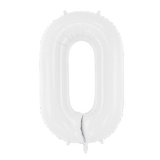 Balon foliowy Cyfra ”0”, 86 cm, biały