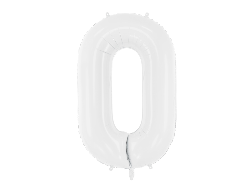Balon foliowy Cyfra ''0'', 86 cm, biały