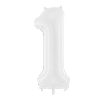 Balon foliowy Cyfra ”1”, 86 cm, biały