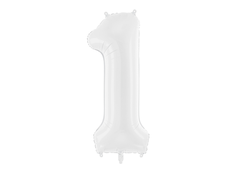 Balon foliowy Cyfra ''1'', 86 cm, biały