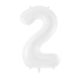 Balon foliowy Cyfra ”2”, 86 cm, biały