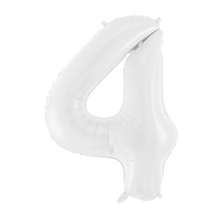 Balon foliowy Cyfra ”4”, 86 cm, biały