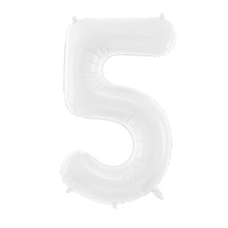 Balon foliowy Cyfra ”5”, 86 cm, biały