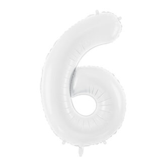 Balon foliowy Cyfra ”6”, 86 cm, biały