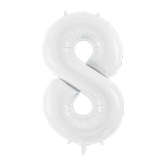 Balon foliowy Cyfra ''8'', 86 cm, biały