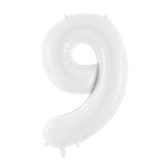 Balon foliowy Cyfra ''9'', 86 cm, biały