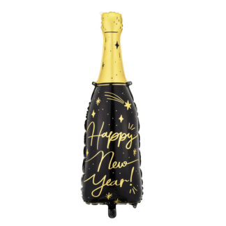 Balon foliowy Butelka Happy New Year, 39,5×98 cm, mix