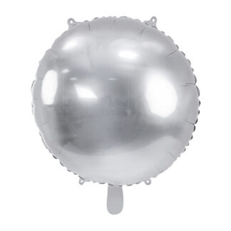Balon foliowy okrągły Pastylka, 45 cm, srebrny
