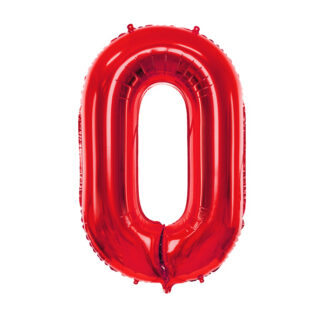 Balon foliowy Cyfra ”0”, 86cm, czerwony
