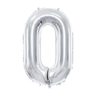 Balon foliowy Cyfra ”0”, 86cm, srebrny