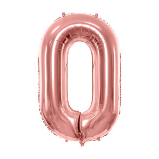 Balon foliowy Cyfra ”0”, 86cm, różowe złoto