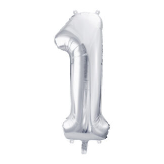 Balon foliowy Cyfra ”1”, 86cm, srebrny