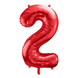 Balon foliowy Cyfra ”2”, 86cm, czerwony