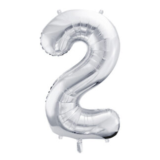 Balon foliowy Cyfra ''2'', 86cm, srebrny