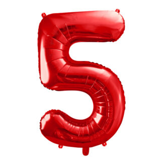 Balon foliowy Cyfra ”5”, 86cm, czerwony