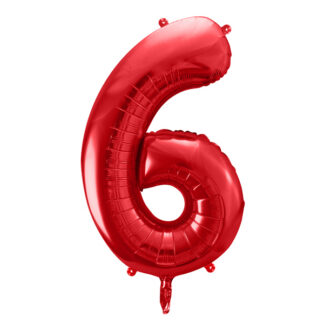 Balon foliowy Cyfra ”6”, 86cm, czerwony