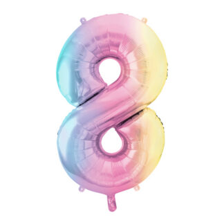 Balon foliowy Cyfra ”8”, 86cm, pastelowy tęczowy