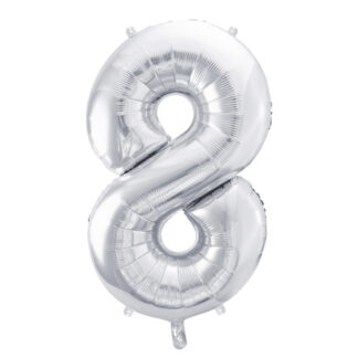 Balon foliowy Cyfra ''8'', 86cm, srebrny