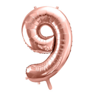 Balon foliowy Cyfra ''9'', 86cm, różowe złoto