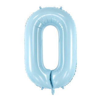 Balon foliowy Cyfra ”0”, 86cm, jasny niebieski