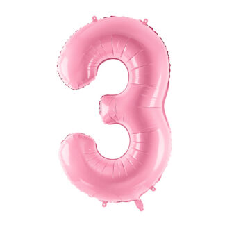 Balon foliowy Cyfra ''3'', 86cm, różowy