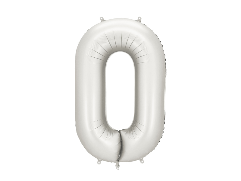 Balon foliowy Cyfra ''0'', 86cm, srebrny