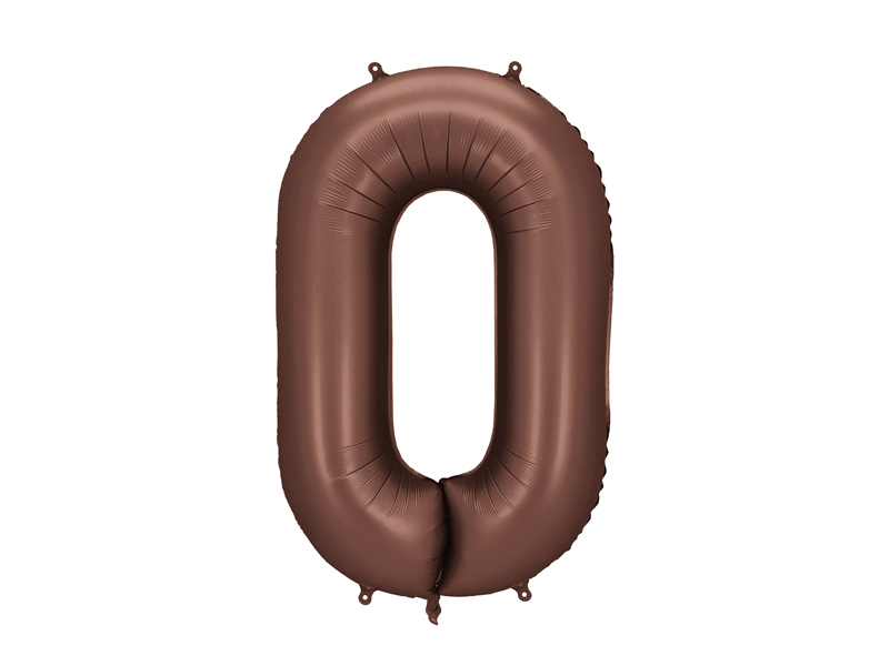 Balon foliowy Cyfra '0', 86cm, mocca