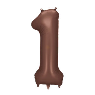 Balon foliowy Cyfra '1', 86cm, mocca