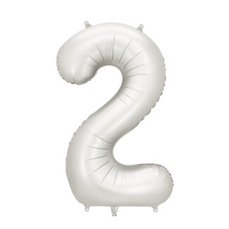 Balon foliowy Cyfra ”2”, 86cm, srebrny