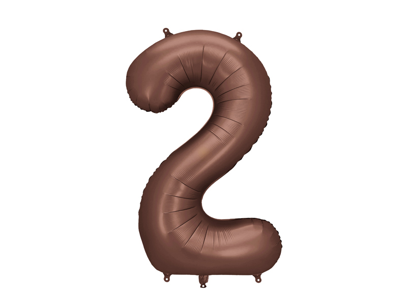 Balon foliowy Cyfra '2', 86cm, mocca