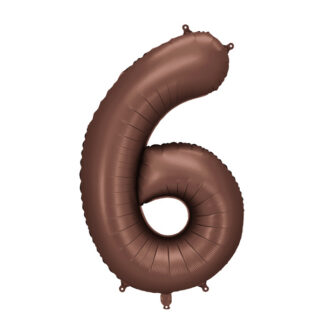 Balon foliowy Cyfra '6', 86cm, mocca