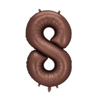 Balon foliowy Cyfra '8', 86cm, mocca